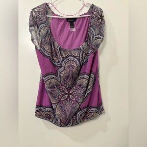 INC International Concepts Fitted Pink and Purple Blouse